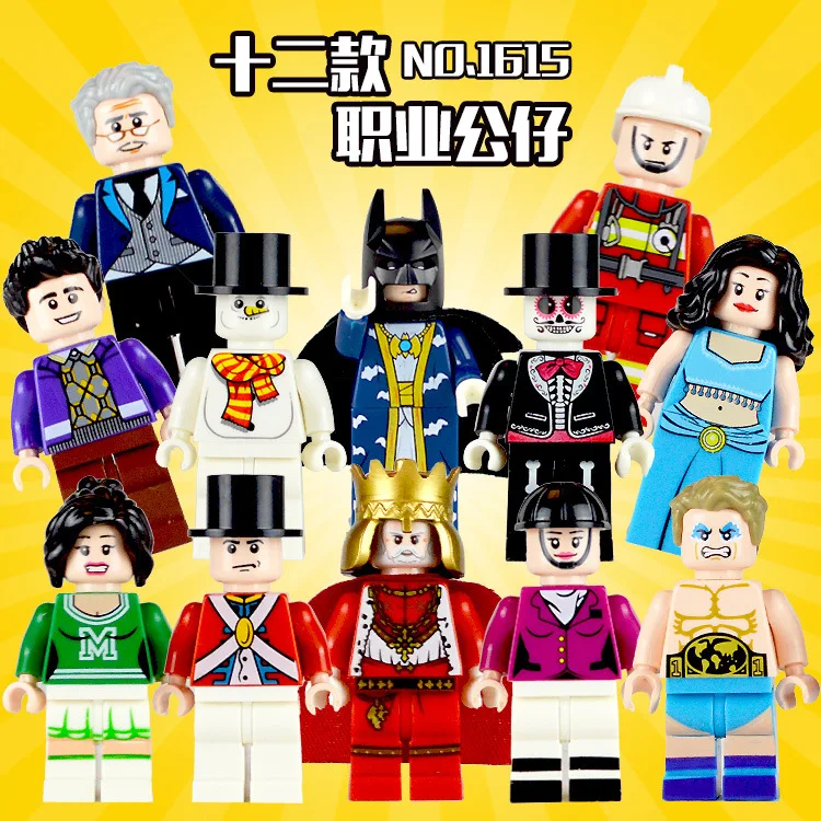 12pcs/lot Building Blocks Figures brick DIY toys Compatible Legoing Figures Female Girl Woman King Man Vampire Occupations Gift
12pcs/lot Building Blocks Figures brick DIY toys Compatible Legoing Figures Female Girl Woman King Man Vampire Occupations Gift