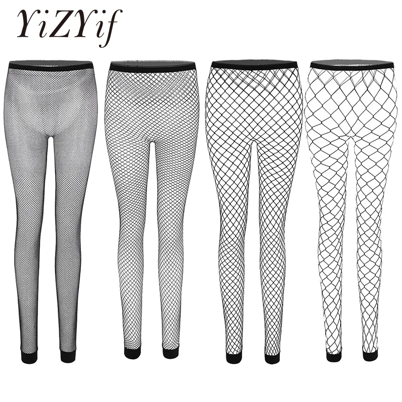 

Women Fishnet tights pantyhose See Through Sheer High Waisted Ankle Length Footless Stretchy Tights Leggings Pantyhose Stockings