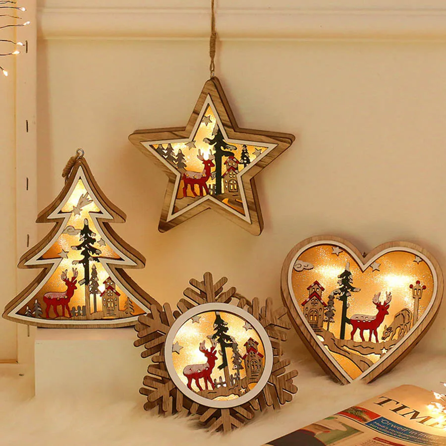 Thrisdar Creative Snowflakes Tree Star Heart Shape Wooden Night Light Bedroom Bedside Table Lamp Birthday Christmas Gift Light
Thrisdar Creative Snowflakes Tree Star Heart Shape Wooden Night Light Bedroom Bedside Table Lamp Birthday Christmas Gift Light