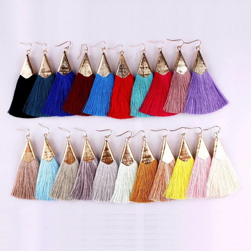 Gold Tone Polished Arrowhead Metallic Smoothly Fringe Silk Tassel Dangle Drops Statement Earrings for Women BOHO Design Tassel
Gold Tone Polished Arrowhead Metallic Smoothly Fringe Silk Tassel Dangle Drops Statement Earrings for Women BOHO Design Tassel