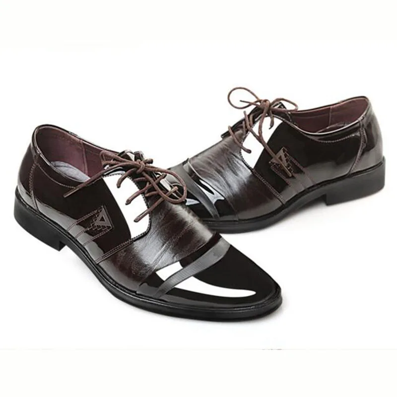 England Style Men Fashion Patent Leather Lace-up Shoes Pointed Toe Solid Color PU Leather Breathable Comfortable Flats Shoes
England Style Men Fashion Patent Leather Lace-up Shoes Pointed Toe Solid Color PU Leather Breathable Comfortable Flats Shoes