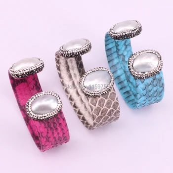 5Pcs New Fashion Jewelry colorful Snakeskin leather adjustable bangle pave rhinestone shell bangles
5Pcs New Fashion Jewelry colorful Snakeskin leather adjustable bangle pave rhinestone shell bangles