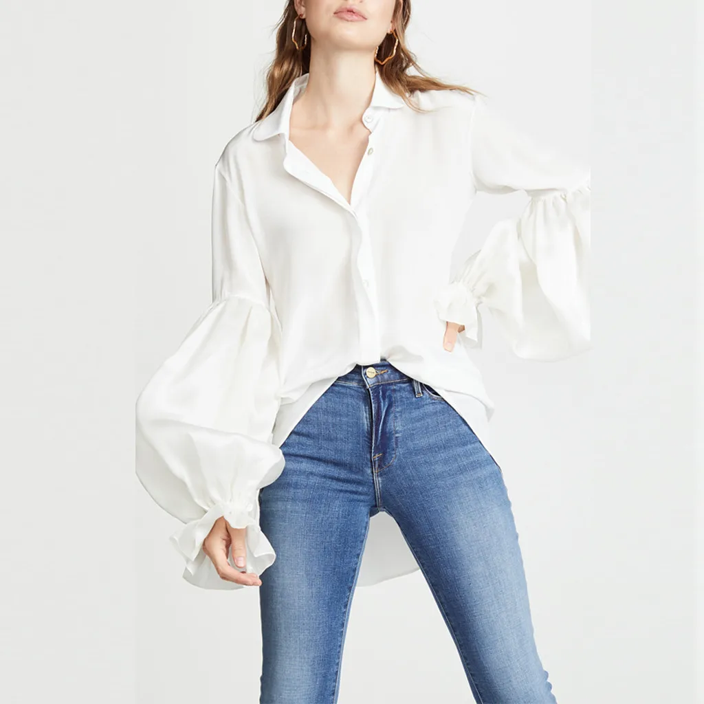 ISHOWTIENDA Women White Blouse Long Sleeve Solid Lantern Sleeve Women Tops Spliced Irregular Blouse Fashion Tops Roupas Feminina
ISHOWTIENDA Women White Blouse Long Sleeve Solid Lantern Sleeve Women Tops Spliced Irregular Blouse Fashion Tops Roupas Feminina