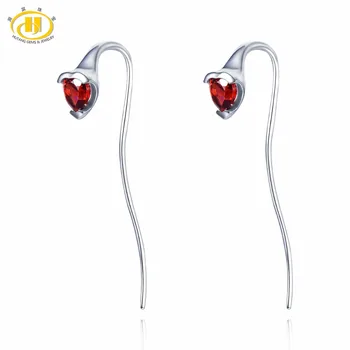 Hutang Genuine Gemstone Red Garnet Solid 925 Sterling Silver Heart Line Earrings Fine Elegant Jewelry for Women Gift New Arrival
Hutang Genuine Gemstone Red Garnet Solid 925 Sterling Silver Heart Line Earrings Fine Elegant Jewelry for Women Gift New Arrival