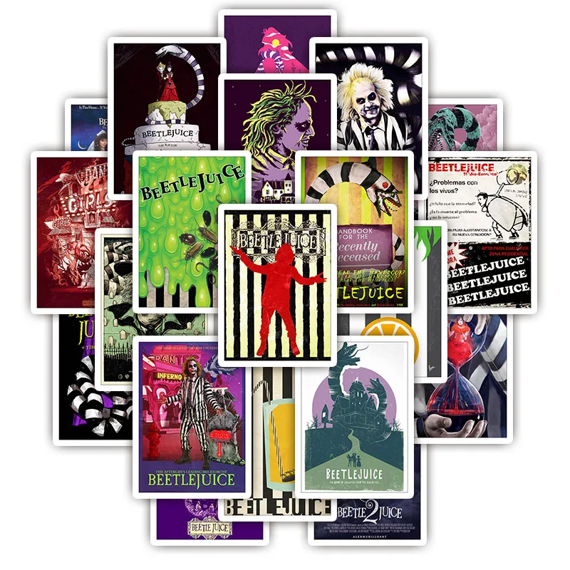 25PCS Classic Horror Movie Sticker Beetle juice Stickers Decal to Guitar Motorcycle Luggage Skateboard Snowboard Fridge Laptop
25PCS Classic Horror Movie Sticker Beetle juice Stickers Decal to Guitar Motorcycle Luggage Skateboard Snowboard Fridge Laptop