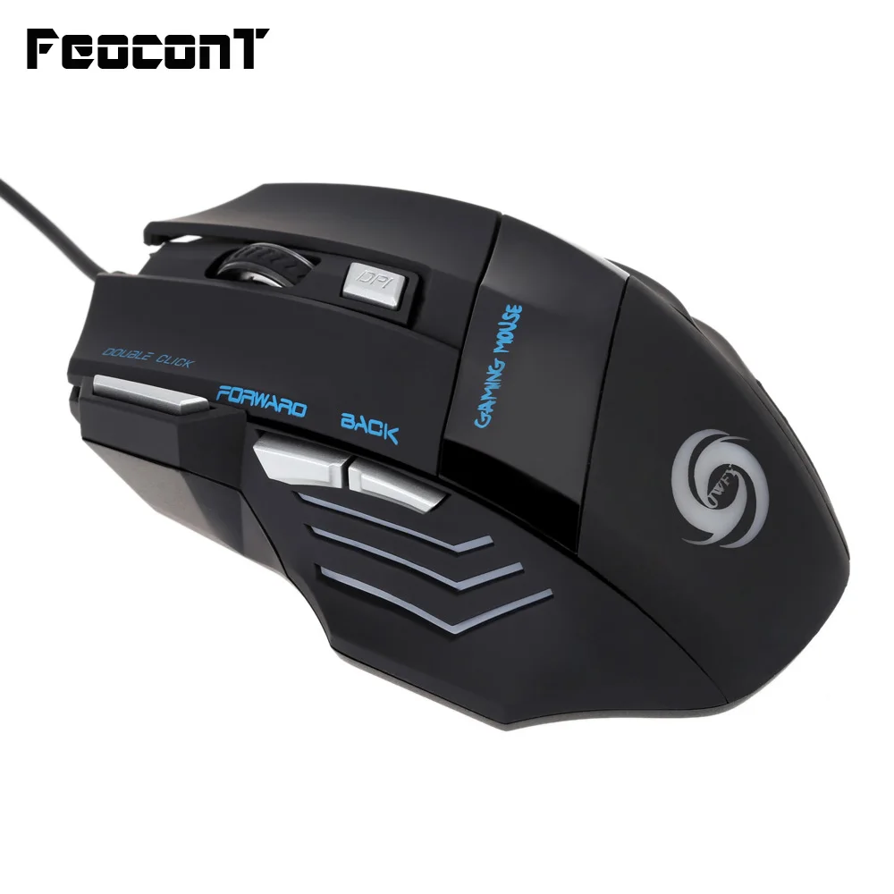 

Gaming Mouse Wired 1200/1600/2400/3200/5500 DPI Adjustable 7 Button Wired Mice Opto-electronic For Pc Laptop Notebook