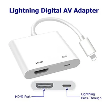 For iPhone to HDMI HD Video Converter For Lightning to Digital AV HDMI 4K USB Cable Connector Up To 1080P HD For Iphone X 8/7/6S
For iPhone to HDMI HD Video Converter For Lightning to Digital AV HDMI 4K USB Cable Connector Up To 1080P HD For Iphone X 8/7/6S