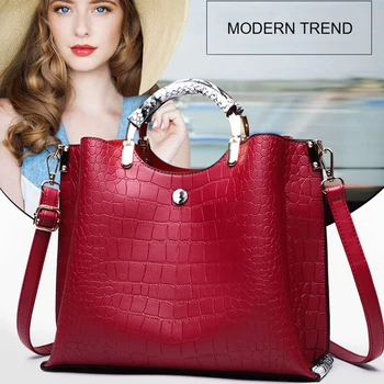 Fashion Large Capacity Handbag for Women PU Leather Crocodile Pattern Ladies Shoulder Bag With Detachable Shoulder Strap
Fashion Large Capacity Handbag for Women PU Leather Crocodile Pattern Ladies Shoulder Bag With Detachable Shoulder Strap
