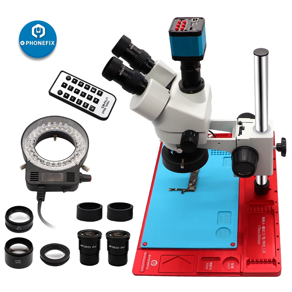 3.5-90X Simul-focal Trinocular Stereo Microscope Phone Soldering Repair Assist with 0.5X/2.0X Objective Lens HDMI Video Camera
3.5-90X Simul-focal Trinocular Stereo Microscope Phone Soldering Repair Assist with 0.5X/2.0X Objective Lens HDMI Video Camera