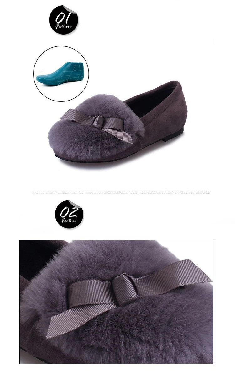 Fashion Lady Flcok Ankle Slip-On Booties 2018 New Autumn And Winter Women Warm Round Toe Short Plush Solid Shoe Size 35-40 M8D58 (24)