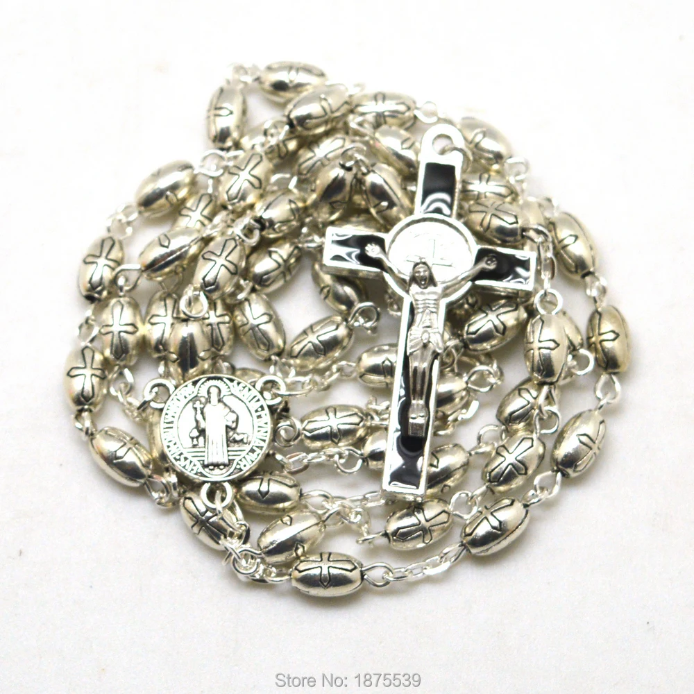 High Quality Rosary Necklace Oval Cross Bead 5*8 mm Saint Benedict Rosary Center Crucifix
High Quality Rosary Necklace Oval Cross Bead 5*8 mm Saint Benedict Rosary Center Crucifix