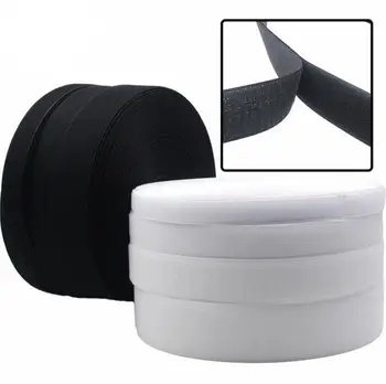 

2 Rolls 25yards Black Hook and Loop No Self Adhesive Nylon Blended Sticking Tape with White Stickers Magic Tape Hook & Loop