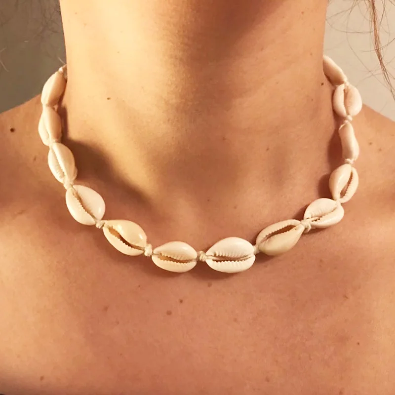 N142 Simple 13 Natural Shells Handmade Necklace Rope Chain Adjustable Beach Seaside Retro Clavicle Chain Necklace For Women
N142 Simple 13 Natural Shells Handmade Necklace Rope Chain Adjustable Beach Seaside Retro Clavicle Chain Necklace For Women