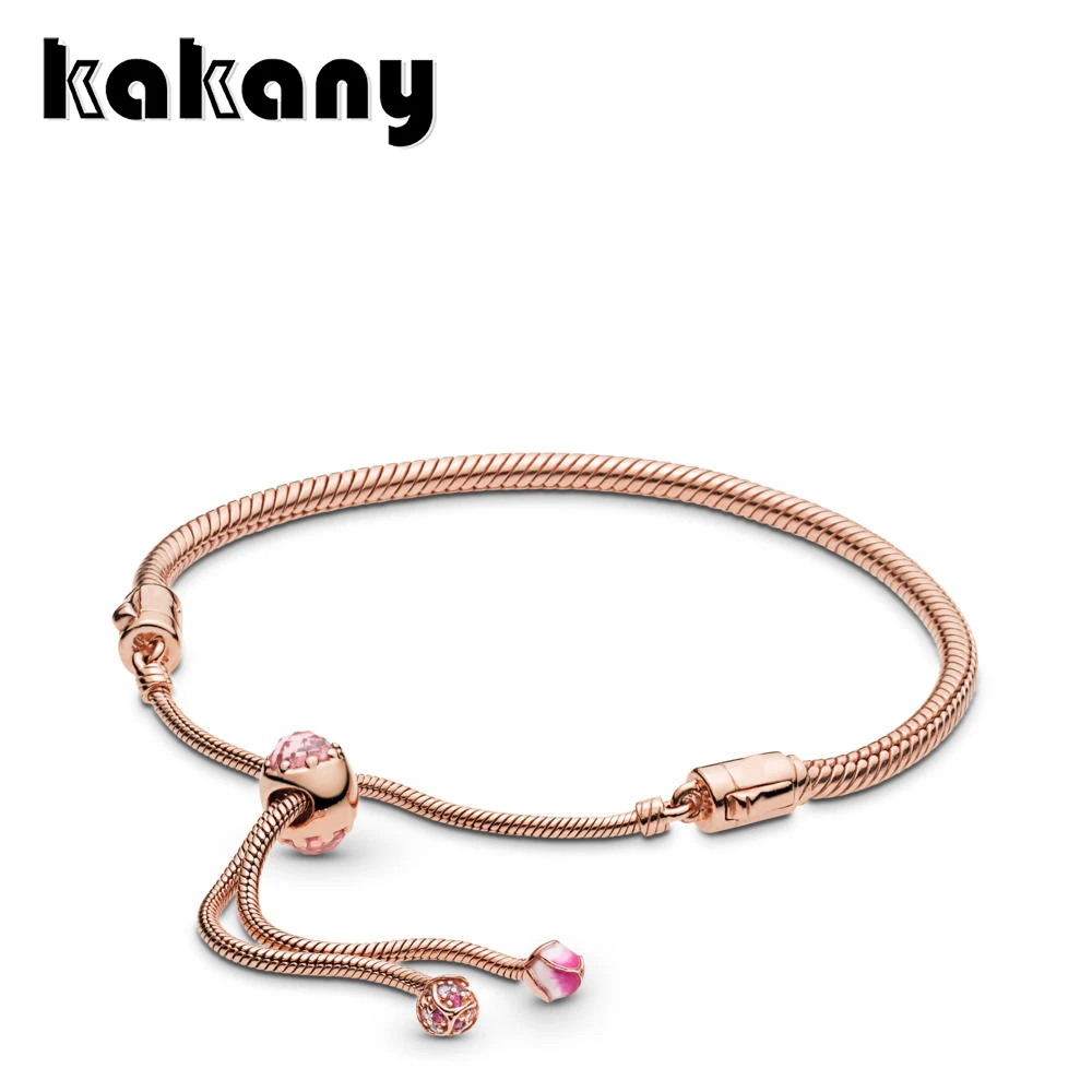 Kakany 2019 New 925 Sterling Silver Moments Rose Peach Blossom Flower Sliding Bracelet Oriental Style Romantic Jewelry
Kakany 2019 New 925 Sterling Silver Moments Rose Peach Blossom Flower Sliding Bracelet Oriental Style Romantic Jewelry