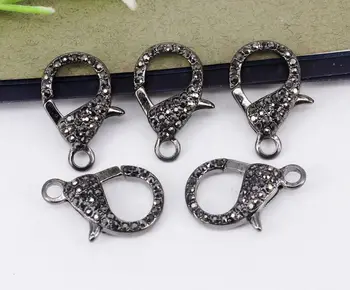 20pcs Black plated Crystal Rhinestone Paved Lobster Clasps Jewelry Findings 18mm x 30mm
20pcs Black plated Crystal Rhinestone Paved Lobster Clasps Jewelry Findings 18mm x 30mm