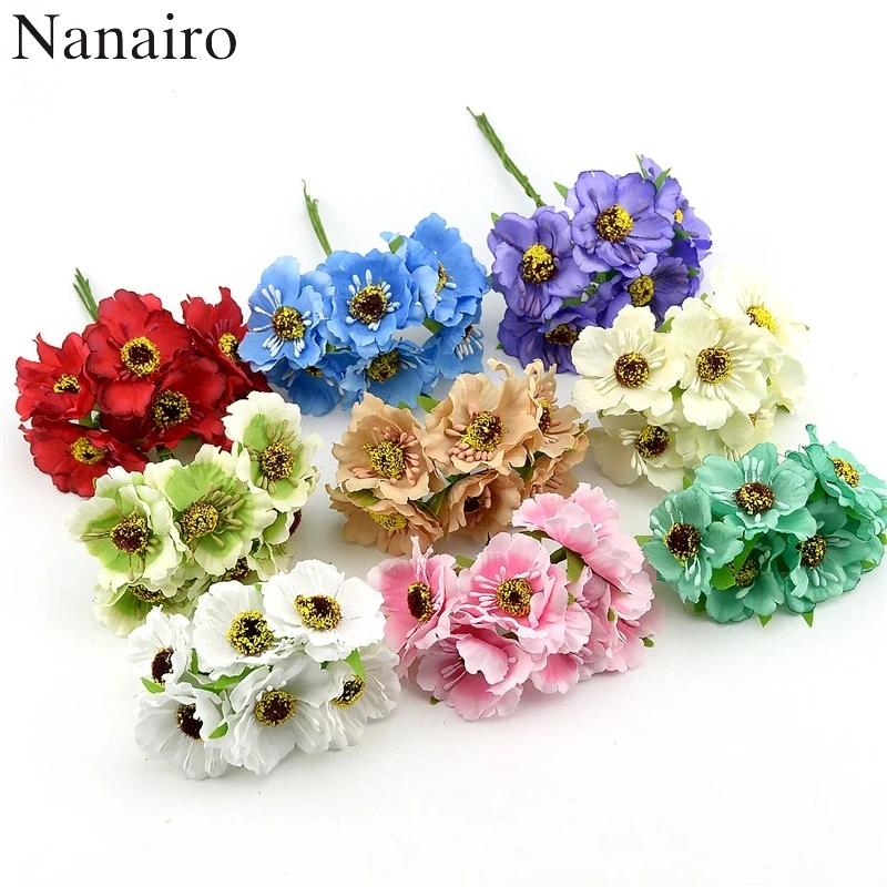 6pcs/lot Mini Silk Artificial Poppy Flower Bouquet For Wedding Decoration Diy Scrapbooking Handmade Garland Craft Fake Flower
6pcs/lot Mini Silk Artificial Poppy Flower Bouquet For Wedding Decoration Diy Scrapbooking Handmade Garland Craft Fake Flower