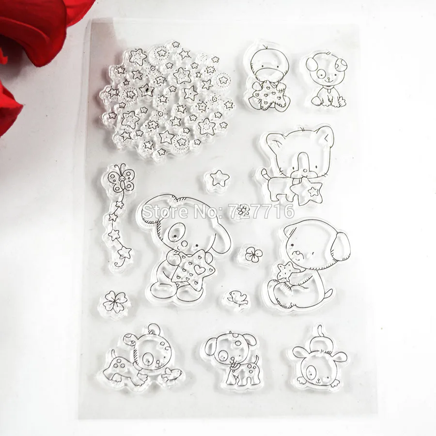 bear and star Transparent Clear Stamps / Silicone Seals for DIY scrapbooking photo album/Card Making
bear and star Transparent Clear Stamps / Silicone Seals for DIY scrapbooking photo album/Card Making
