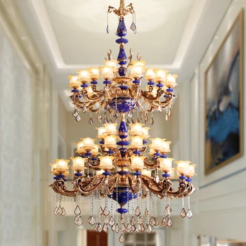Staircase Large Chandelier Villa Living Room Hotel Engineering Chandelier Ceramic Crystal Lights Exhibition Hall Blue Chandelier
Staircase Large Chandelier Villa Living Room Hotel Engineering Chandelier Ceramic Crystal Lights Exhibition Hall Blue Chandelier
