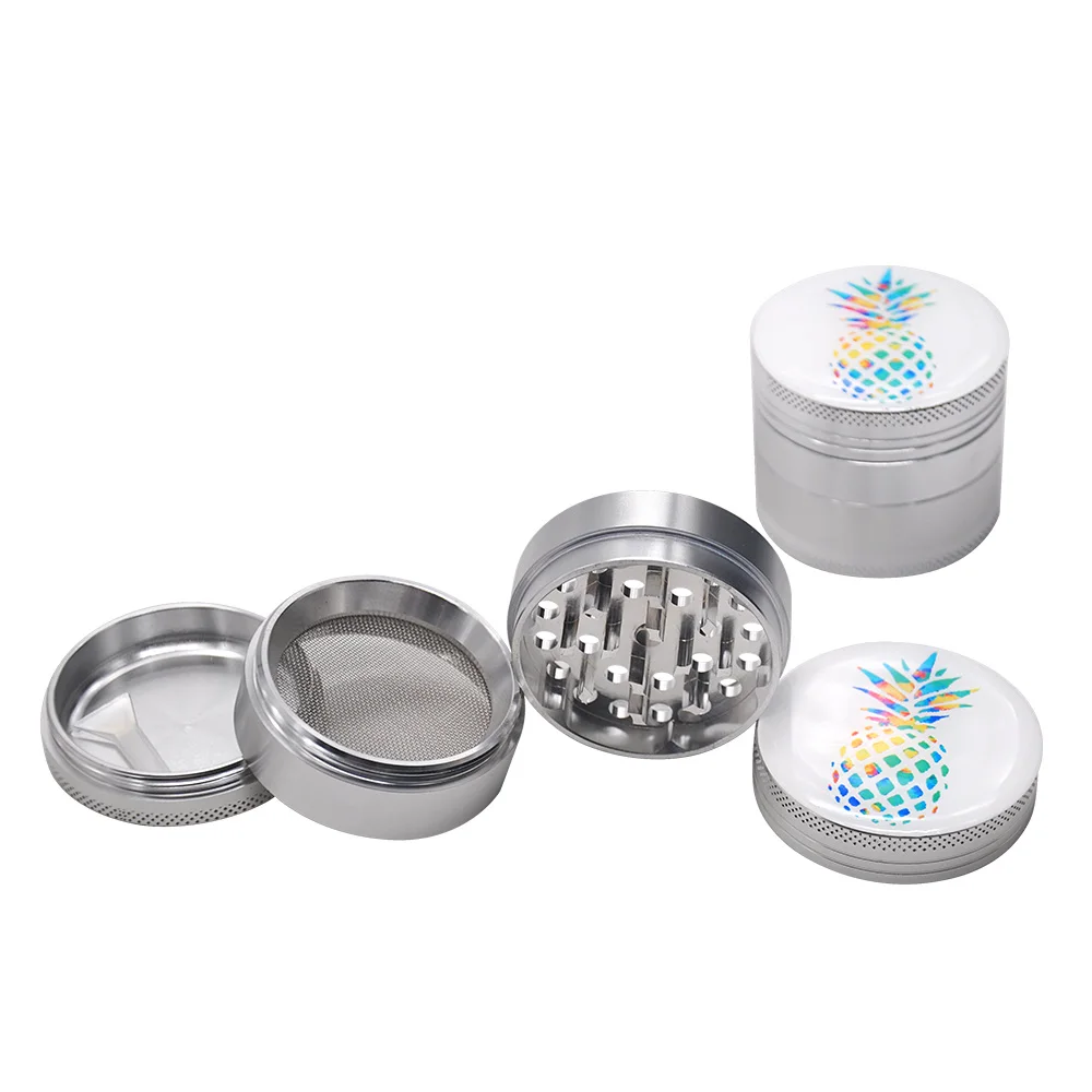 Pineapple Sticker Premium Aluminum Metal Herb Grinder With CNC Diamond Teeth 50MM 4 Pieces Tobacco Grinder Herbal Miller
Pineapple Sticker Premium Aluminum Metal Herb Grinder With CNC Diamond Teeth 50MM 4 Pieces Tobacco Grinder Herbal Miller