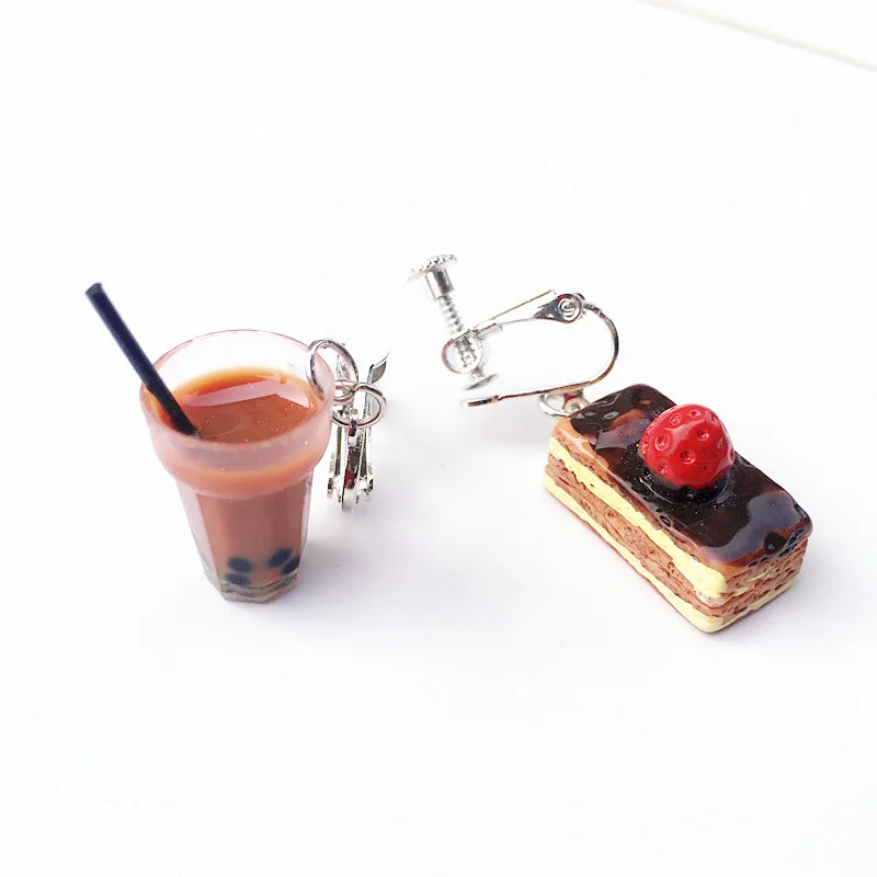 Funny Food Cake Bubble Tea Asymmetric Drop Earrings Resin Milk Tea Hamburg Jam Biscuit Earring for Girl Prom Party Jewelry Gift
Funny Food Cake Bubble Tea Asymmetric Drop Earrings Resin Milk Tea Hamburg Jam Biscuit Earring for Girl Prom Party Jewelry Gift
