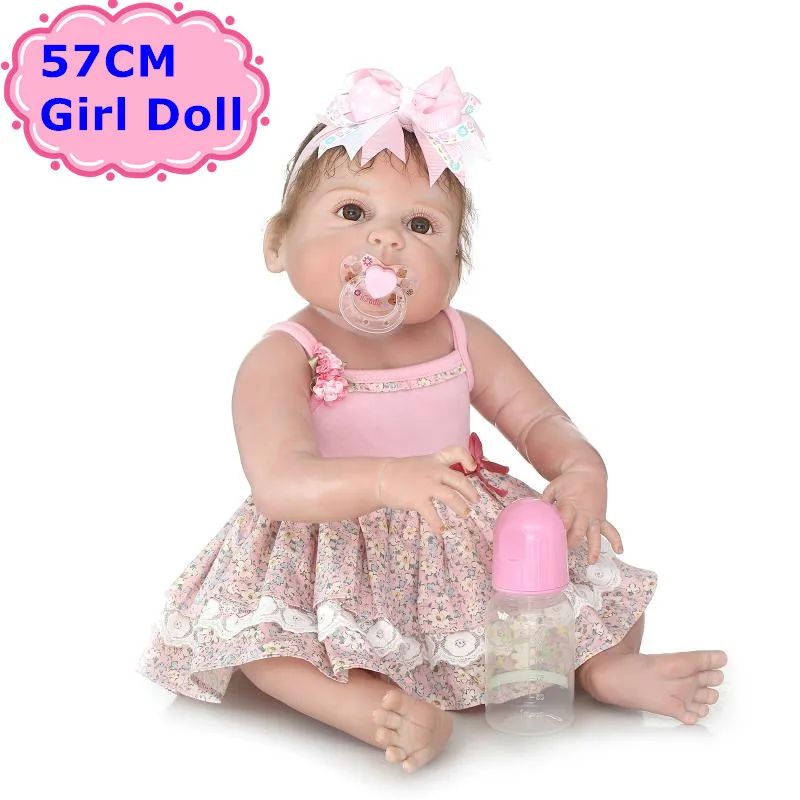 22inch NPK New Face Bebe Reborn Alive Full Body Silicone Baby Girl Doll In Flower Dress Hot Birthday Gift Brinquedos
22inch NPK New Face Bebe Reborn Alive Full Body Silicone Baby Girl Doll In Flower Dress Hot Birthday Gift Brinquedos