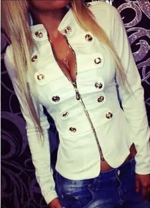 new style women's double breasted military jacket slim coat short Jacket Long Sleeve Outwear open
new style women's double breasted military jacket slim coat short Jacket Long Sleeve Outwear open