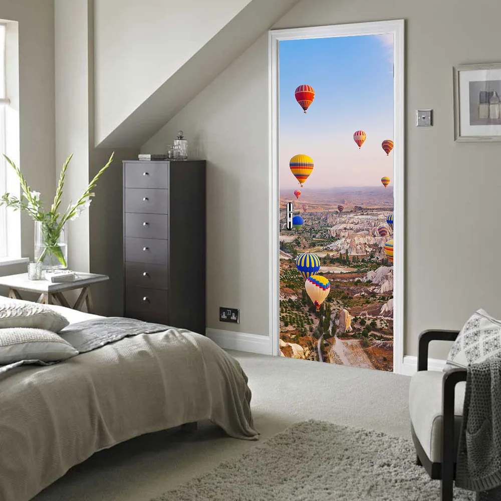 77x200cm 3D Turkish Hot Air Balloon Door Stickers For Bedroom Kids Room Colourful Scenery Vinyl Mural Paper Adhesive Wallpaper
77x200cm 3D Turkish Hot Air Balloon Door Stickers For Bedroom Kids Room Colourful Scenery Vinyl Mural Paper Adhesive Wallpaper