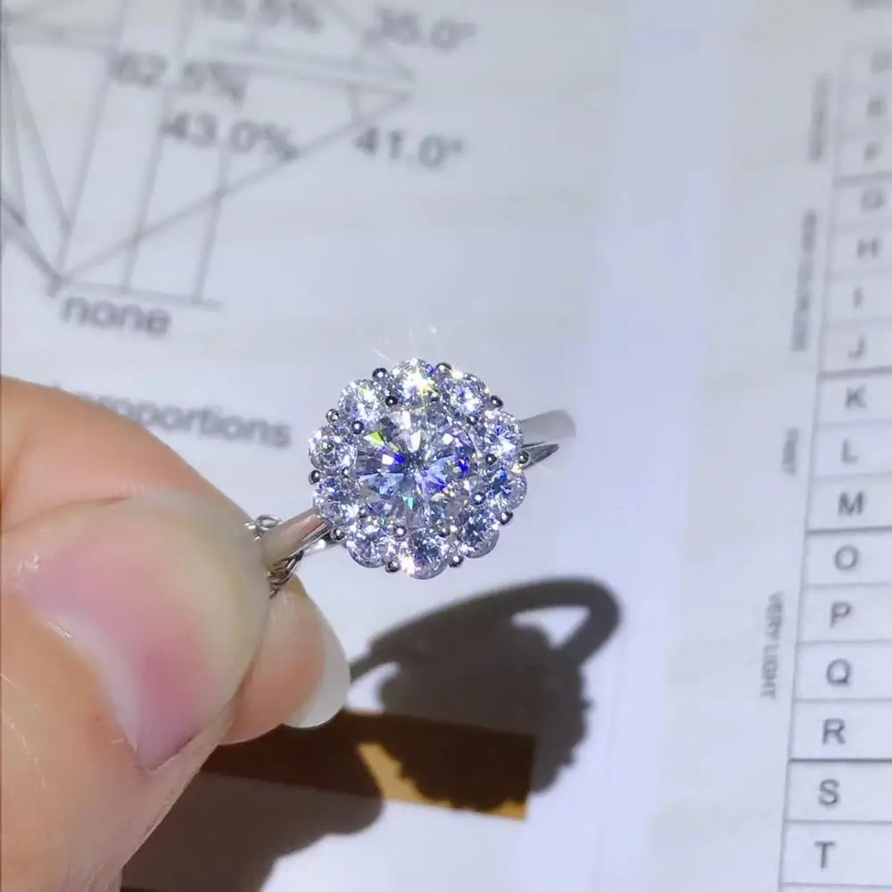 Модный дизайн Moissanite серебро 925 пробы сильный цвет огня алмаз высокая твердость