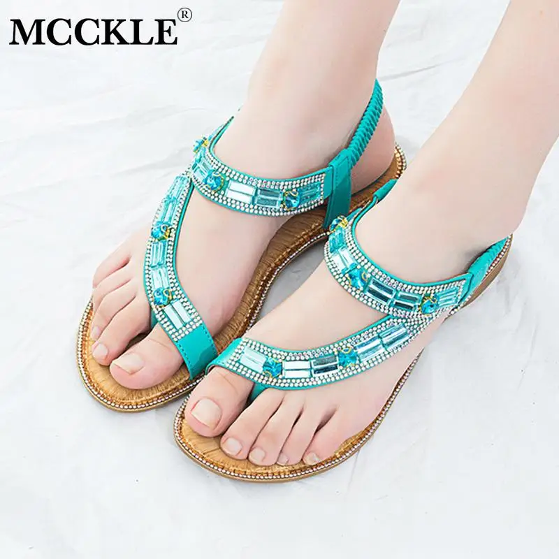 MCCKLE Women Bohemia Crystal Flat Sandals Female Elastic Band Thong Shoes Ladies Clip Toe Fashion Casual Shoes Summer New 2019
MCCKLE Women Bohemia Crystal Flat Sandals Female Elastic Band Thong Shoes Ladies Clip Toe Fashion Casual Shoes Summer New 2019