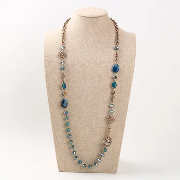 European and American fashion joker natural ag ate beads crystal necklace sweater chain long lady necklace accessories
European and American fashion joker natural ag ate beads crystal necklace sweater chain long lady necklace accessories