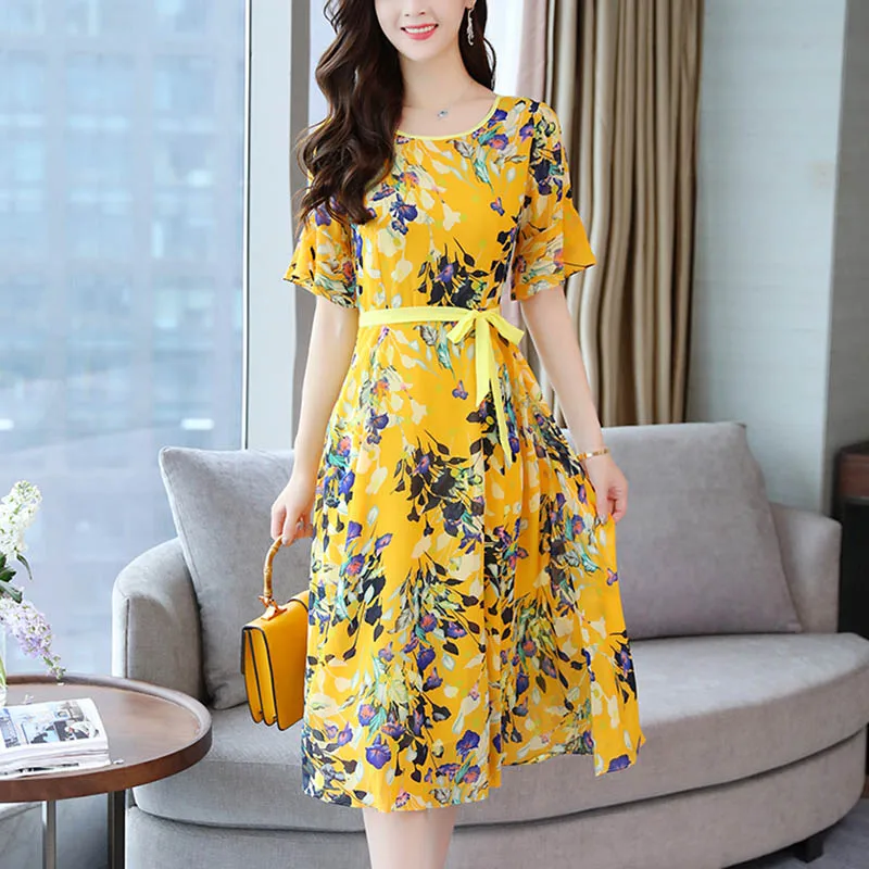 Women Floral Dress Chiffon Bohemian High Waist Slim Fit Casual Dress for Summer QL Sale
Women Floral Dress Chiffon Bohemian High Waist Slim Fit Casual Dress for Summer QL Sale
