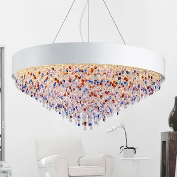 ZYY Nordic Crystal Pendant Modern Simple Round Restaurant Lamp Color Crystal LED Pendant Light E14 Base Modern Lighting Fixture
ZYY Nordic Crystal Pendant Modern Simple Round Restaurant Lamp Color Crystal LED Pendant Light E14 Base Modern Lighting Fixture