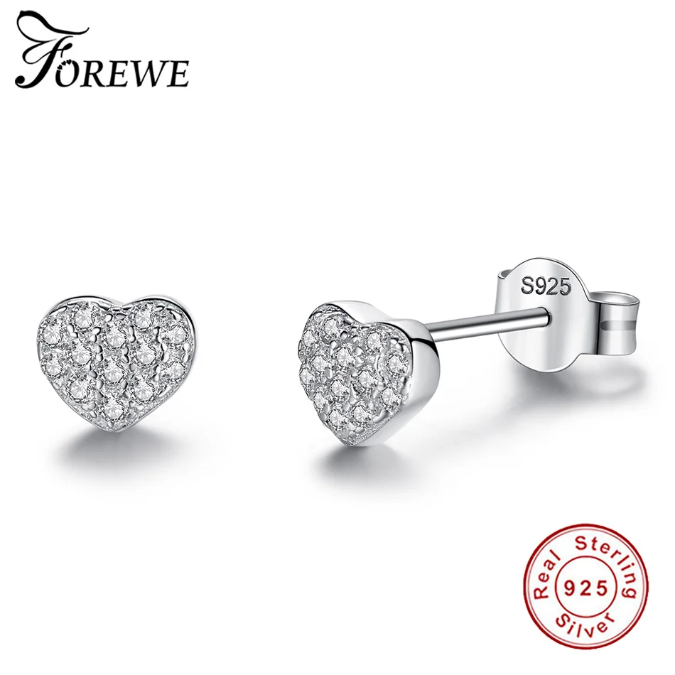 FOREWE Tiny Heart Crystal Studs Earrings 925 Sterling Silver Women Earrings Mini Small Girls Earring Pierced Ear Oorbellen
FOREWE Tiny Heart Crystal Studs Earrings 925 Sterling Silver Women Earrings Mini Small Girls Earring Pierced Ear Oorbellen