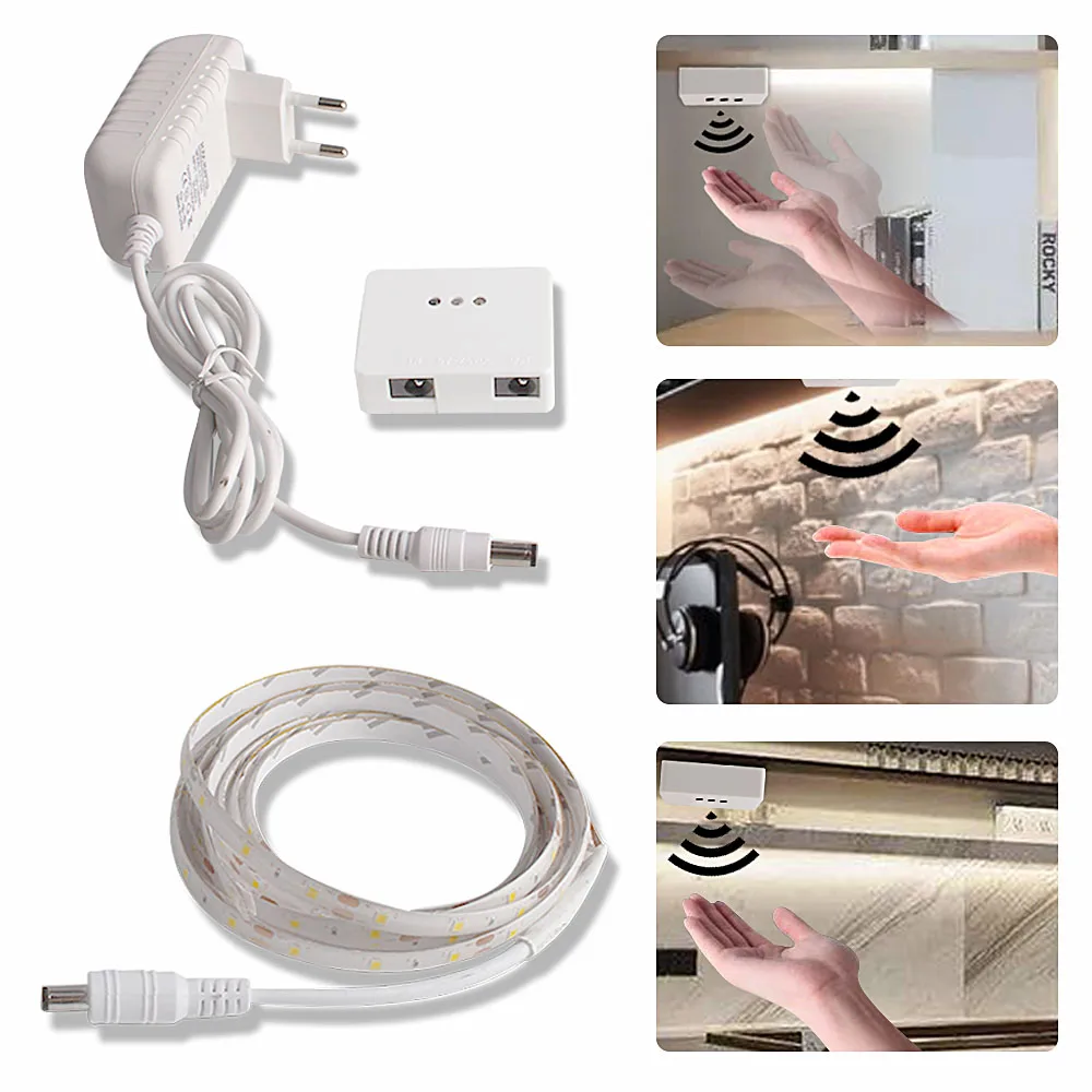5M Hand Wave Sensor LED Light Strip Dimmable 2835 Waterproof Flexible Neon Light Diode Ribbon LED Tape Warm White DC 12V Adapter
5M Hand Wave Sensor LED Light Strip Dimmable 2835 Waterproof Flexible Neon Light Diode Ribbon LED Tape Warm White DC 12V Adapter