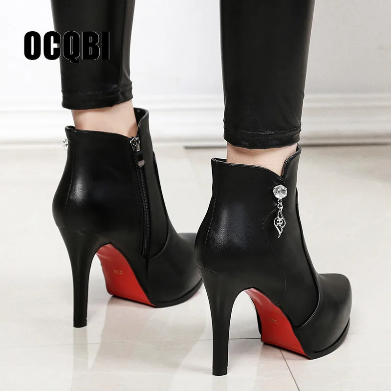 Winter Women Boots Fashion Thick High Heels Boots Crystal Autumn Ankle Boots for Women Shoes Black Red Big Size 39 40
Winter Women Boots Fashion Thick High Heels Boots Crystal Autumn Ankle Boots for Women Shoes Black Red Big Size 39 40