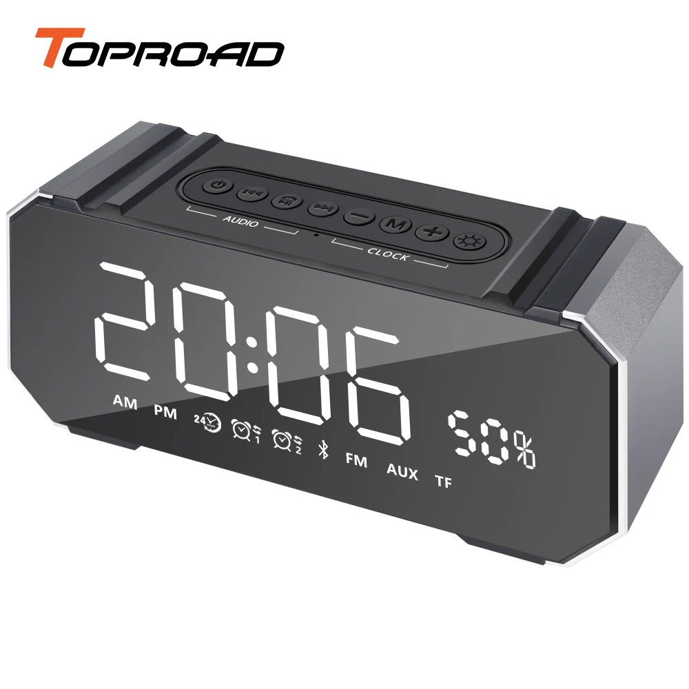 TOPROAD Time Clock Bluetooth Speaker Portable LCD Display MP3 Speakers Wireless Stereo Subwoofer Soundbox Support Radio USB TF
TOPROAD Time Clock Bluetooth Speaker Portable LCD Display MP3 Speakers Wireless Stereo Subwoofer Soundbox Support Radio USB TF