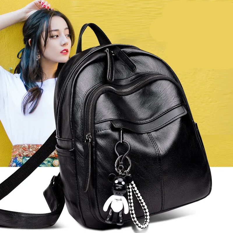 Backpack women's new 2018 Korean version of the retro simple pu soft leather large capacity outdoor travel bag wholesale
Backpack women's new 2018 Korean version of the retro simple pu soft leather large capacity outdoor travel bag wholesale