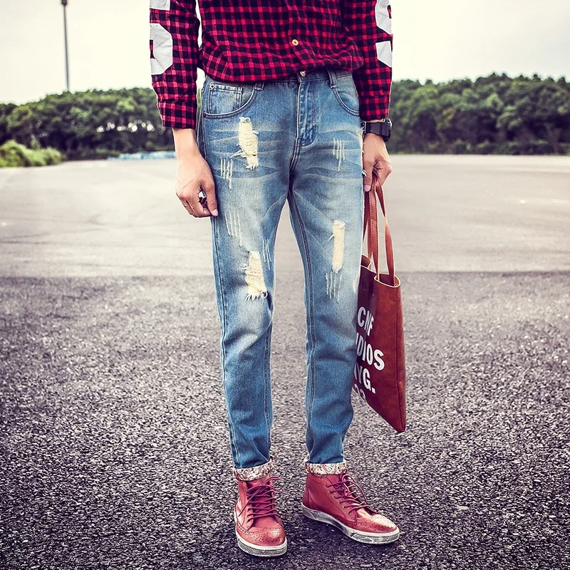 Fashion 2017 Spring Summer retro ripped hole straight jeans Casual men's hip hop Distressed Moustache Effect Cowboy pants Mens
Fashion 2017 Spring Summer retro ripped hole straight jeans Casual men's hip hop Distressed Moustache Effect Cowboy pants Mens