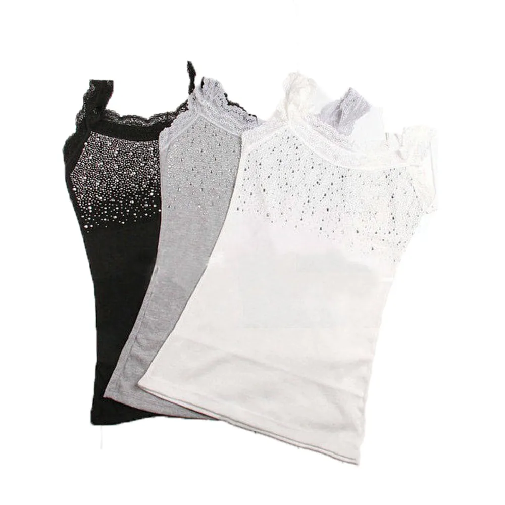 Spring Summer Sexy Sleeveless Lace Tank Top Women Rhinestone Sequin Top Girls Summer Tops Camisole
Spring Summer Sexy Sleeveless Lace Tank Top Women Rhinestone Sequin Top Girls Summer Tops Camisole