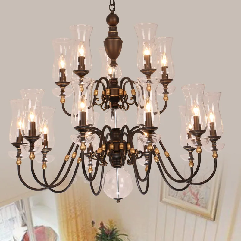 Retro Bronzed Chandelier clear Glass Lampshade pendant lighting hanging Luminaria Art Deco Bedroom Living Room stair Chandeliers
Retro Bronzed Chandelier clear Glass Lampshade pendant lighting hanging Luminaria Art Deco Bedroom Living Room stair Chandeliers