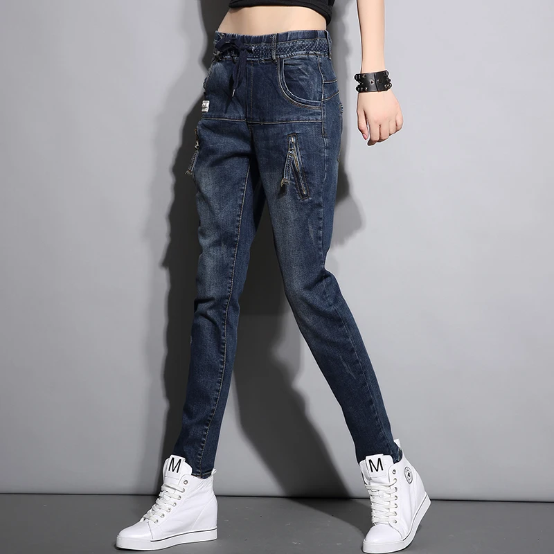2018 spring Women's jeans High waist Lace up trousers zipper Ripped Washed denim Korean version 2 colors Elasticity Harlan pants
2018 spring Women's jeans High waist Lace up trousers zipper Ripped Washed denim Korean version 2 colors Elasticity Harlan pants