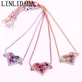 8Pcs 2019 Rainbow color Heart shape Connector/ link bracelet, CZ Cubic Zirconia Micro Pave Connector Beads Bracelets
8Pcs 2019 Rainbow color Heart shape Connector/ link bracelet, CZ Cubic Zirconia Micro Pave Connector Beads Bracelets
