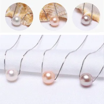 92.5% Sterling Silver 8MM Natural Color AAA Freshwater Pearl 925 Sterling Silver Chain Round Pearl Pendant Necklace
92.5% Sterling Silver 8MM Natural Color AAA Freshwater Pearl 925 Sterling Silver Chain Round Pearl Pendant Necklace