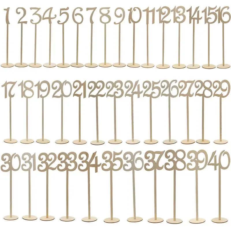 40pcs 1-40 Wooden Table Numbers With Holder Base Table Number Wedding Cards For Wedding Or Home Decoration
40pcs 1-40 Wooden Table Numbers With Holder Base Table Number Wedding Cards For Wedding Or Home Decoration