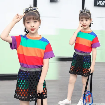 2pcs Girl Summer Clothes Dress Set Girls 10 11 12 13 14 Years Big Girls Cotton Striped Dress Hollow mesh skirt Children Outfits
2pcs Girl Summer Clothes Dress Set Girls 10 11 12 13 14 Years Big Girls Cotton Striped Dress Hollow mesh skirt Children Outfits