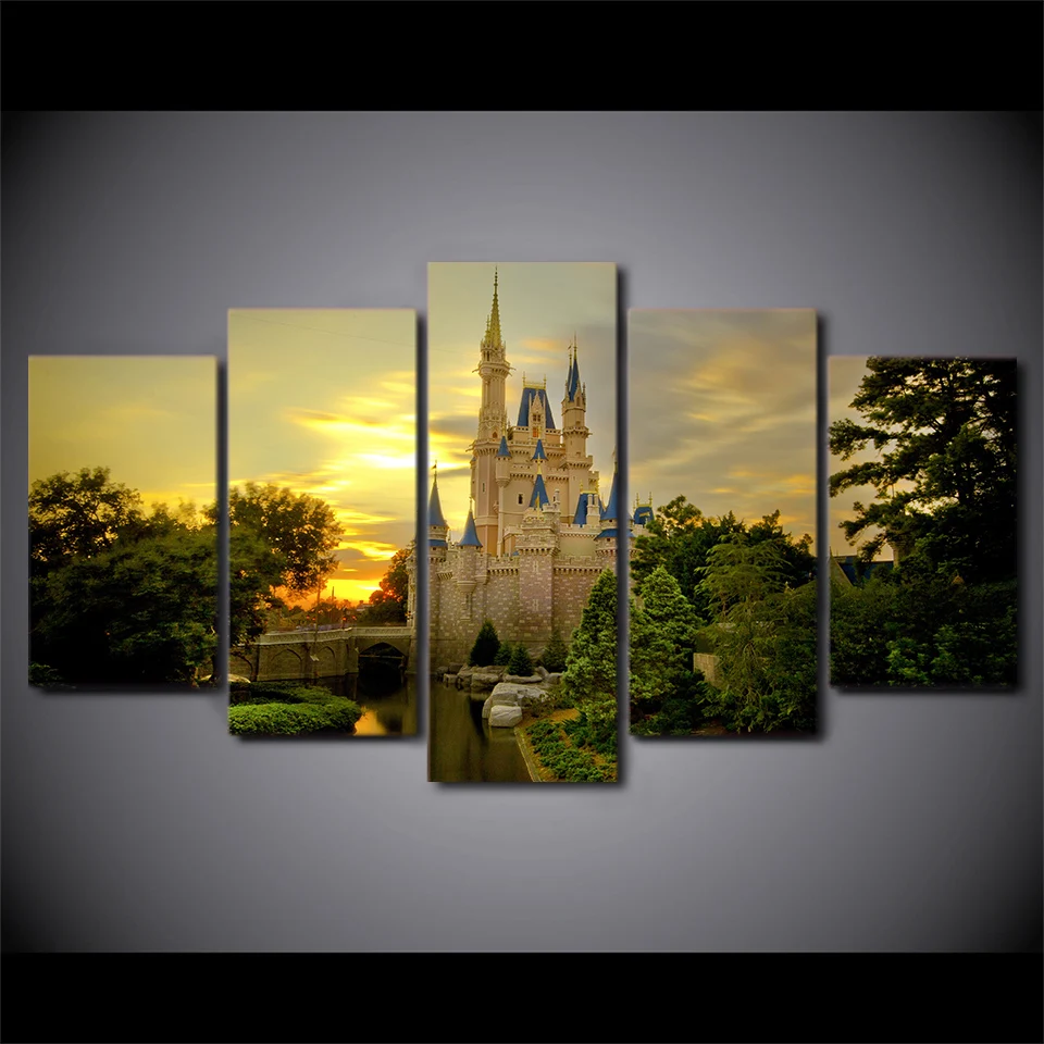5-Pieces-Printed-cinderella-castle-Paintings-Wall-Art-Canvas-Modular-Living-Room-Bedroom-Poster-Picture-Home (2)