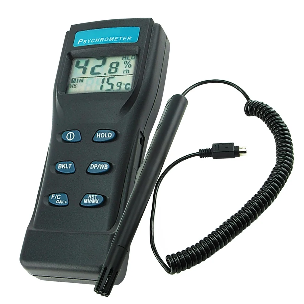 Professional Digital Humidity Temperature Psychrometer Wet Bulb HVAC Dew Point Tester Celsius Fahrenheit
Professional Digital Humidity Temperature Psychrometer Wet Bulb HVAC Dew Point Tester Celsius Fahrenheit