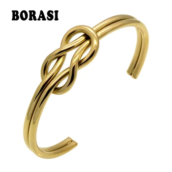 Titanium Steel Hand Made Knot Cuff Bracelet Manchette Gold Bangle Infinite Bracelet For Women Bracelets & Bangles Pulseiras
Titanium Steel Hand Made Knot Cuff Bracelet Manchette Gold Bangle Infinite Bracelet For Women Bracelets & Bangles Pulseiras
