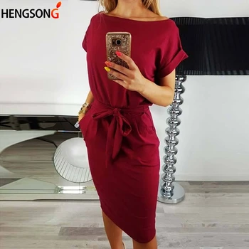 2018 New Fashion Women's Sheath Dress Casual O-Neck Short Sleeve Slim Pocket Belt Dresses Sexy Bodycon Club Vestidos
2018 New Fashion Women's Sheath Dress Casual O-Neck Short Sleeve Slim Pocket Belt Dresses Sexy Bodycon Club Vestidos