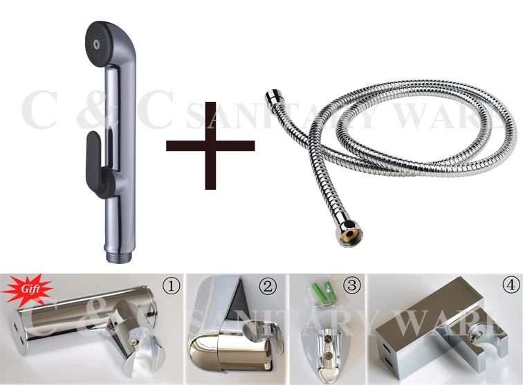 (C&C Brand, 100% Quality Assurance)! Single Handle ABS Chrome Shattaf Bidet Set With Stainless Steel Hose - Free Shipping A601S
(C&C Brand, 100% Quality Assurance)! Single Handle ABS Chrome Shattaf Bidet Set With Stainless Steel Hose - Free Shipping A601S